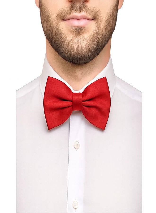 trilece Bow Ties for Men - Men's Solid Pre-tied Clip on Bowties for Formal Wear - Adjustable Bow Tie - Bow ties for Woman (Red) - Image 1